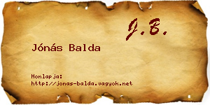 Jónás Balda névjegykártya